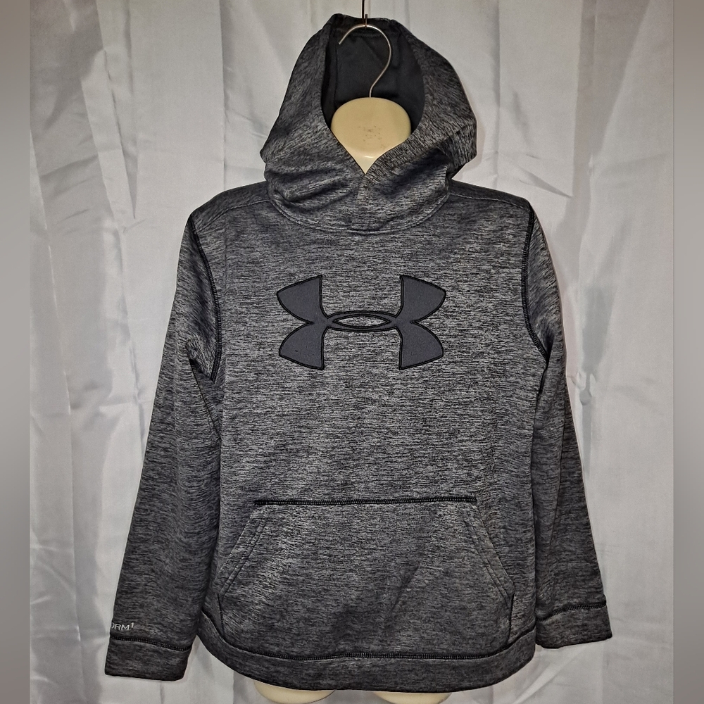 Under Armour Storm1 Charcoal Pullover Hoodie Youth Large Fleece Lined Lng-Sleeve